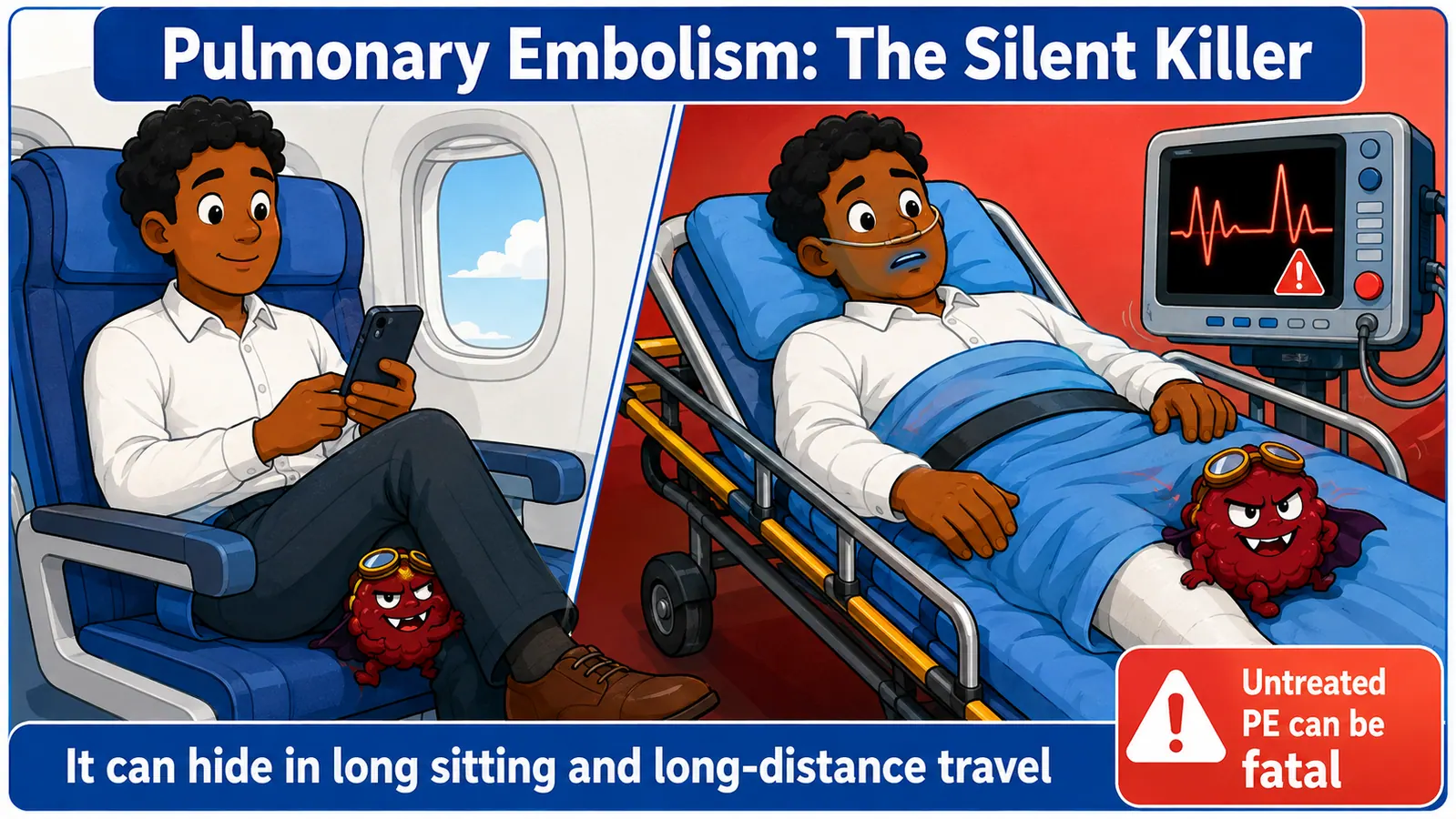 Pulmonary Embolism Intervention Nursing Comic - Warning signs